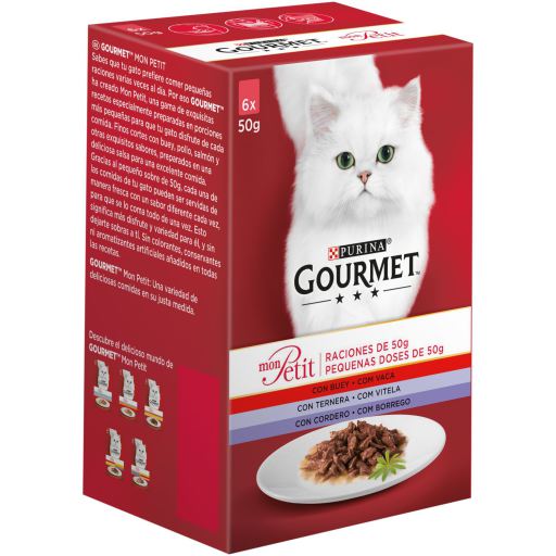 Gourmet Mon Petit buey ternera cordero 6x50g