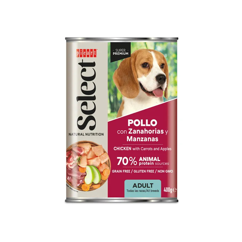 Select adult pollo zanahoria manzanas 400 g