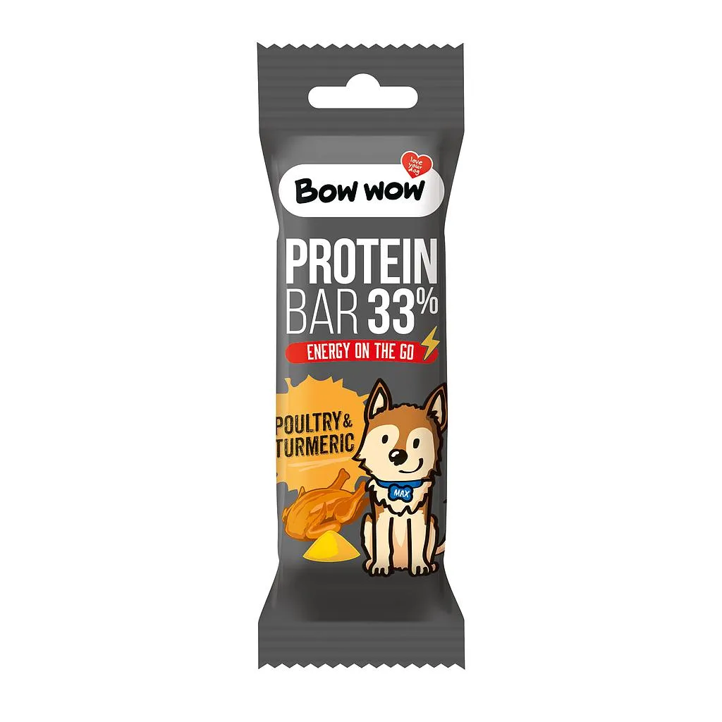 [40BW246] Bow wow protein bar poultry & tumeric 32 g